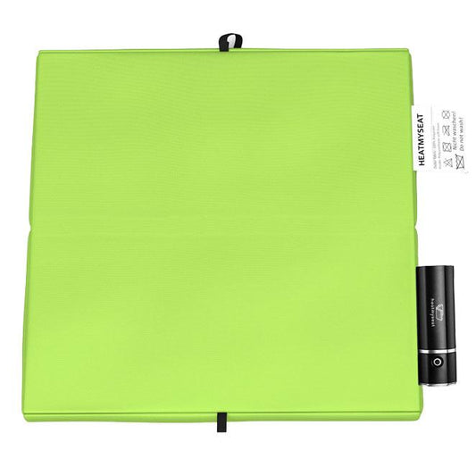 Outdoor heating pad in crisp green. The most beautiful cushion for camping